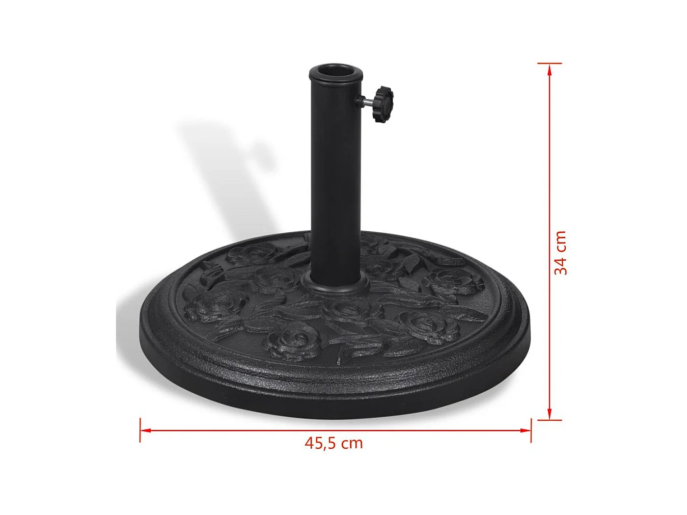 Pied socle base de résine noire 45.5 x 45.5 x 34 cm 2202080