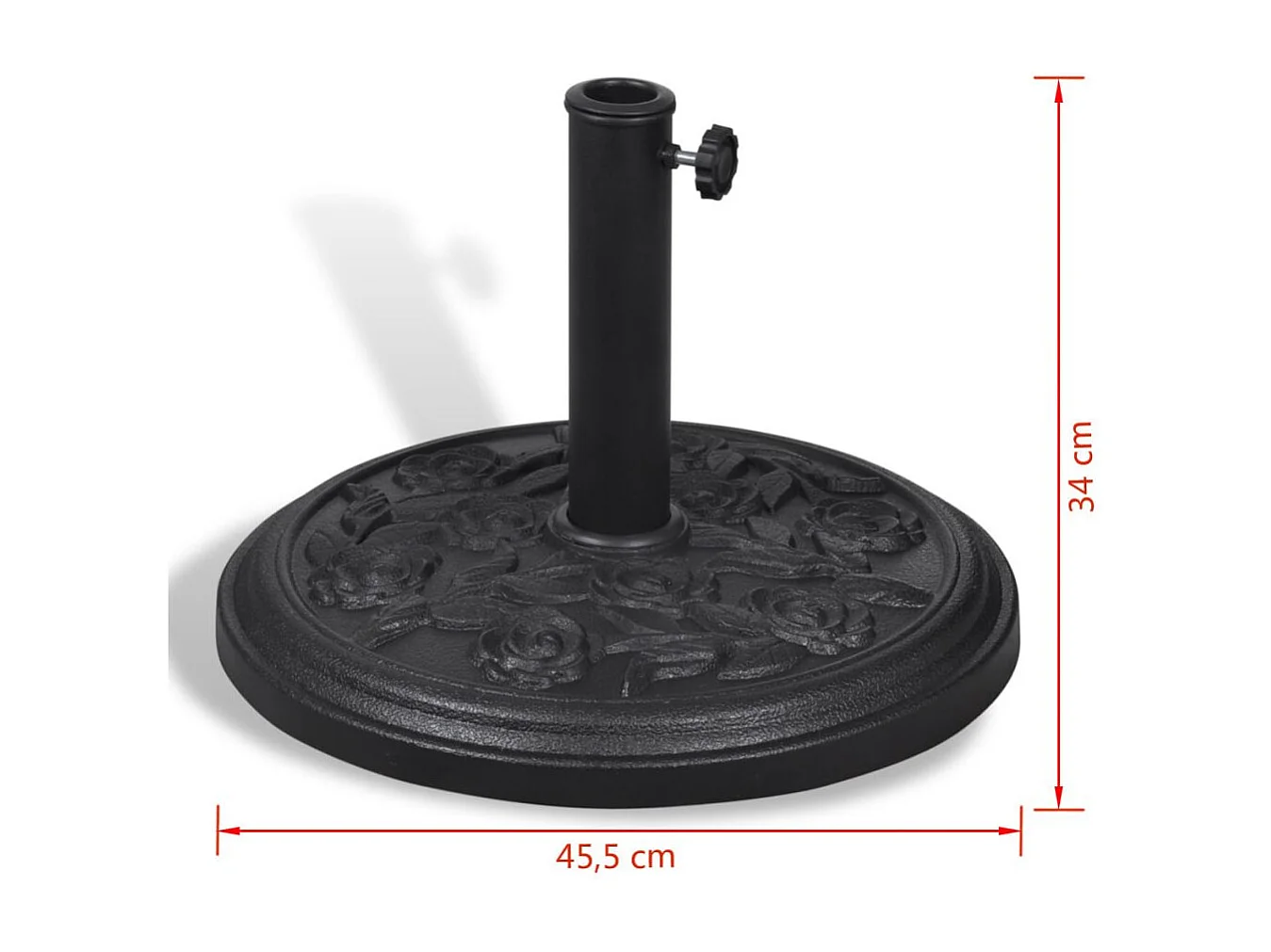 Pied socle base de résine noire 45.5 x 45.5 x 34 cm 2202080