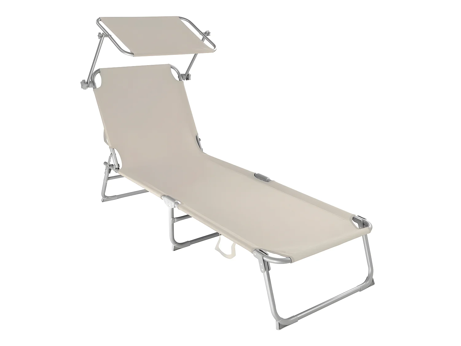 Lettino prendisole mobile da giardino in acciaio beige 2208098