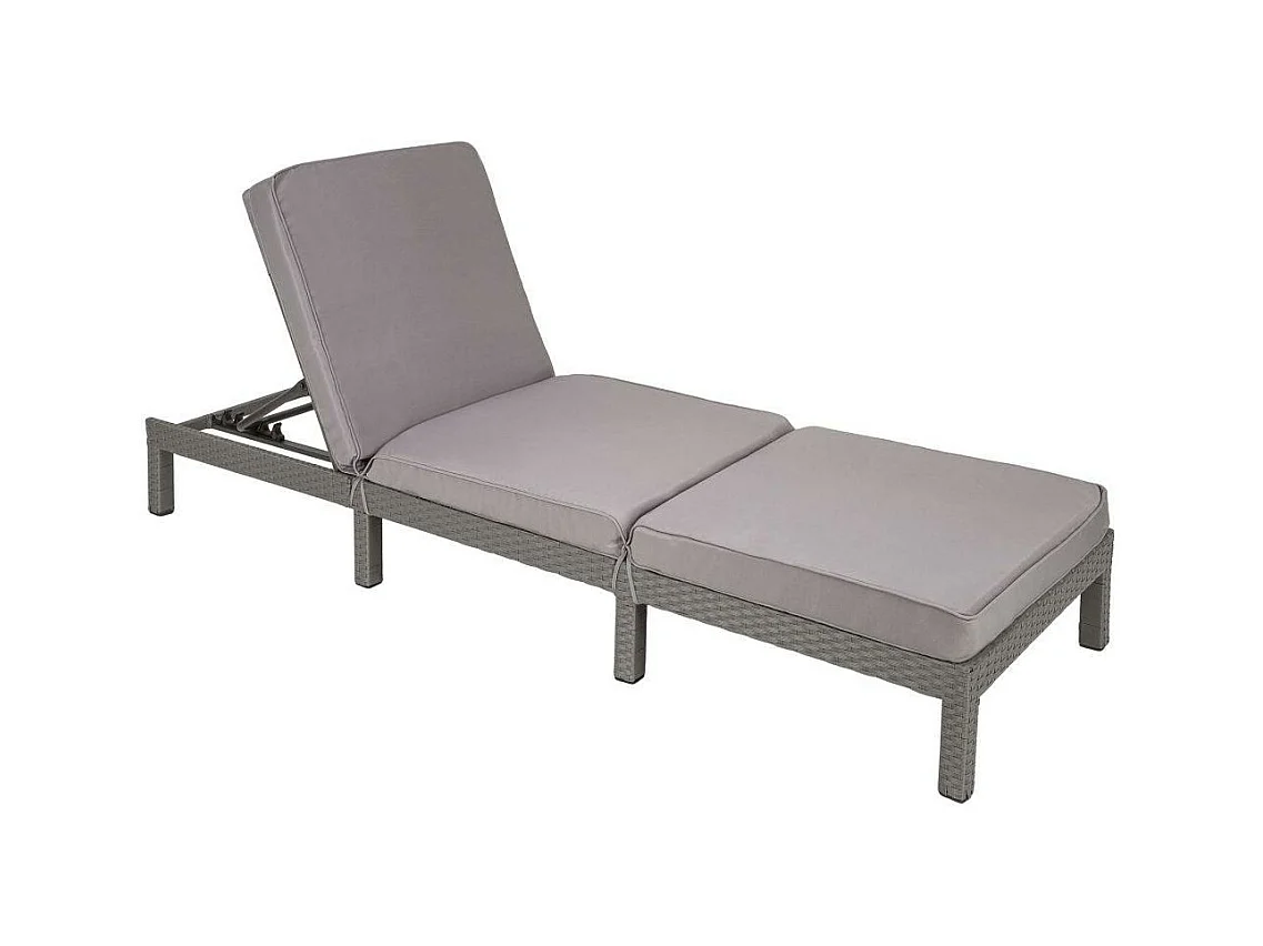 Bain de soleil transat grise 196 x 66 x 22 cm 2208064