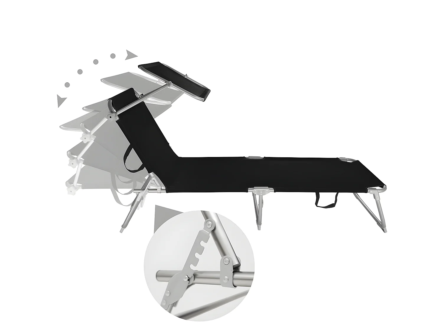 Tumbona mueble de jardín acero negro 2208100