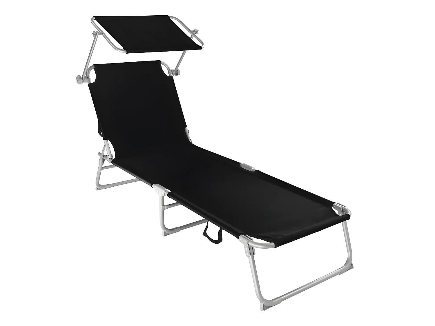 Transat bain de soleil noire 190 x 38 x 28 cm 2208100