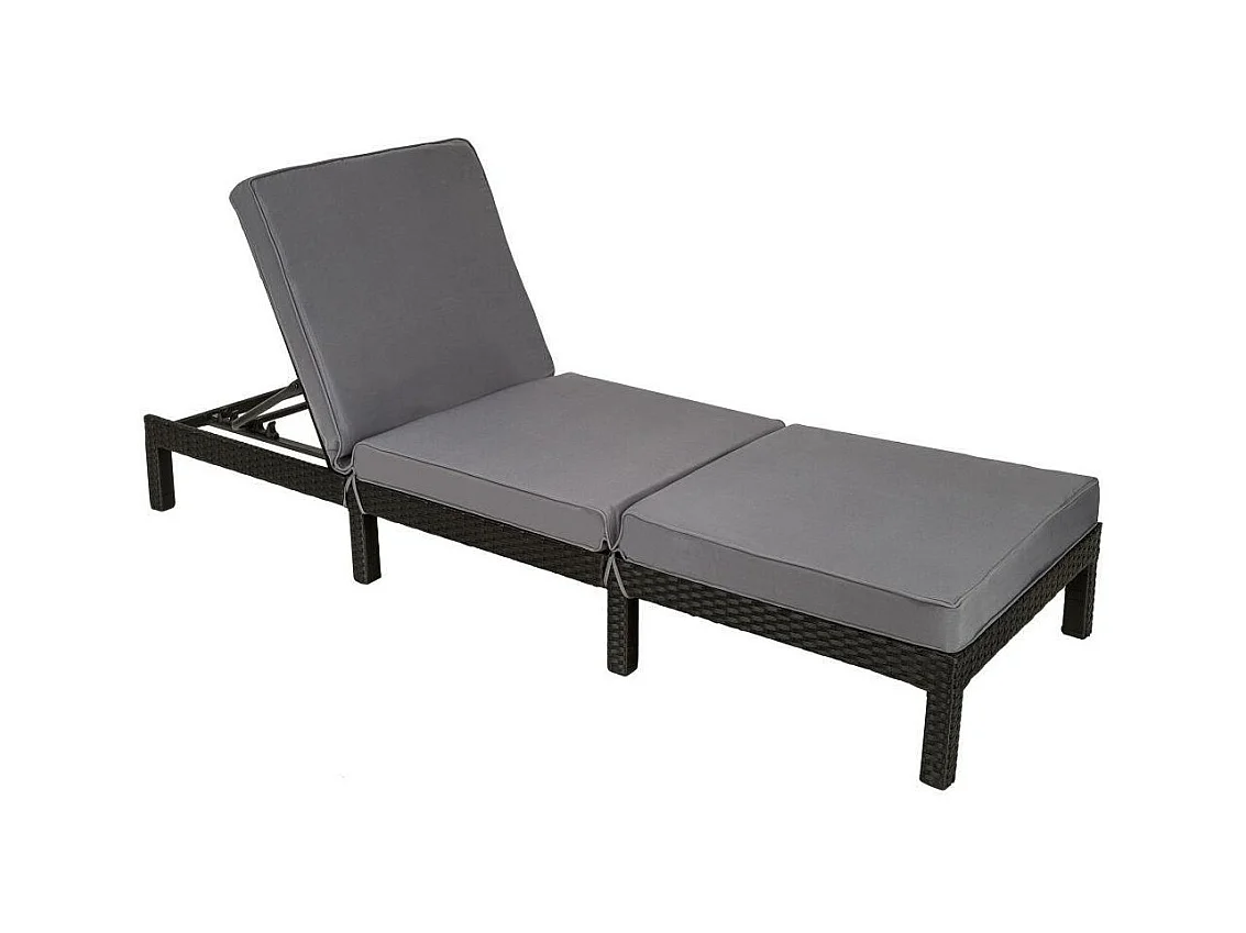 Bain de soleil transat noire 196 x 66 x 22 cm 2208066