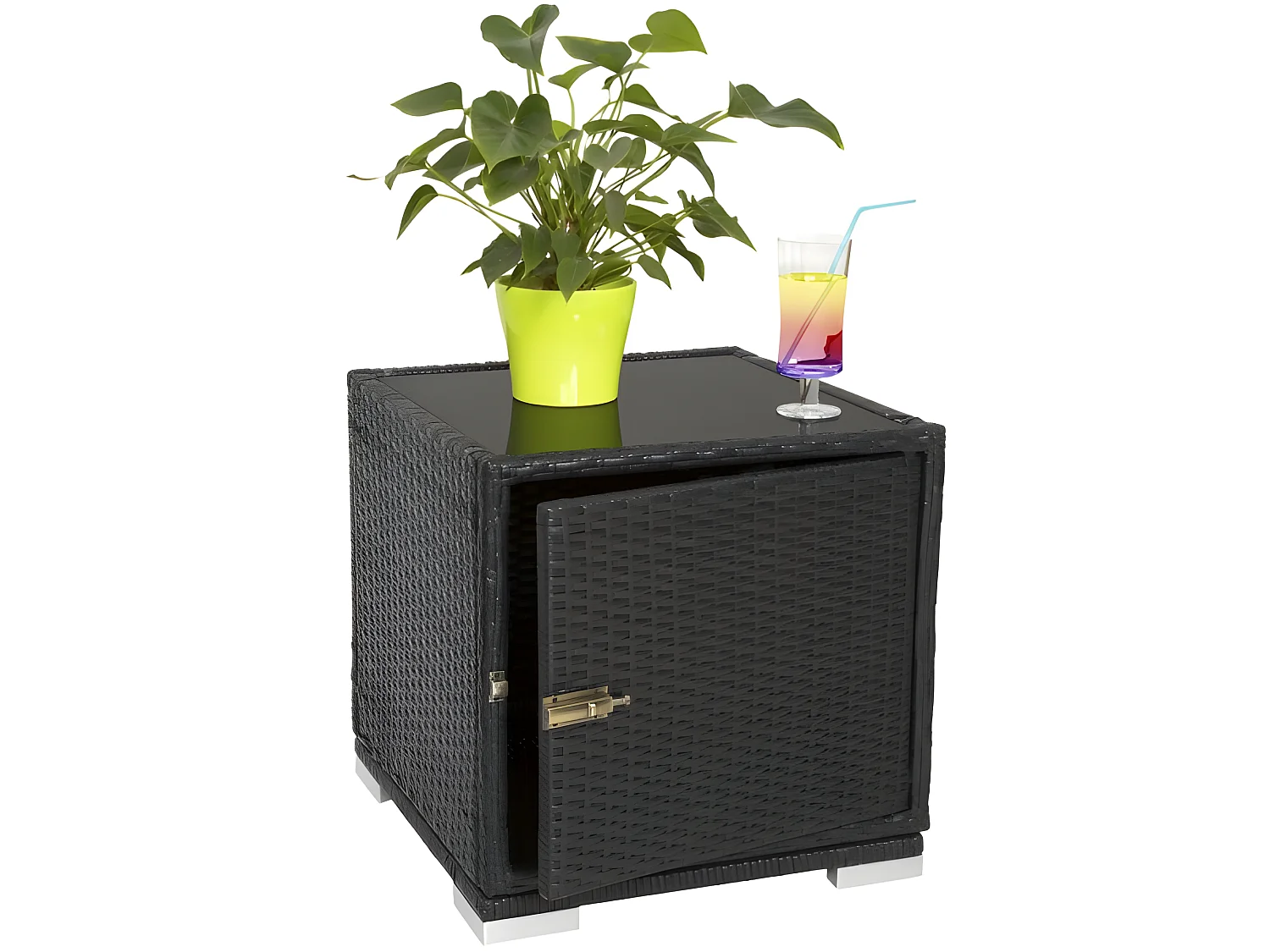 Lot de deux chaises résine noire 184 x 60 x 21 cm 08_0000505