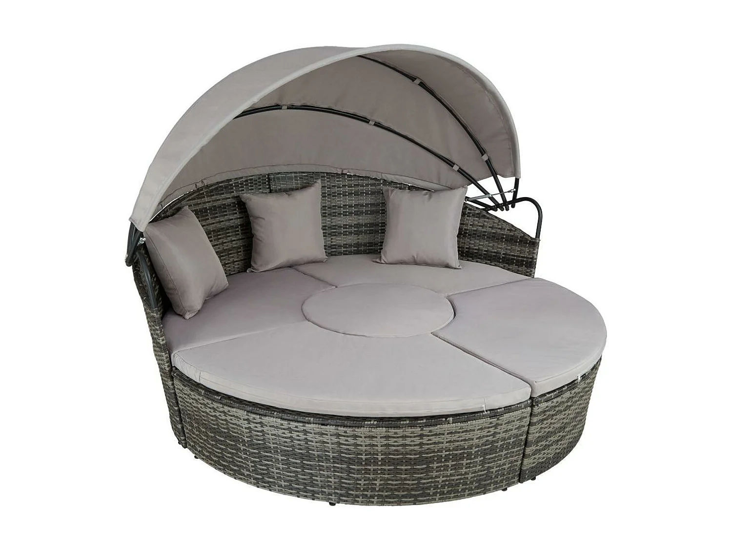 Bain de soleil transat grise 172 x 172 x 132 cm 2208062