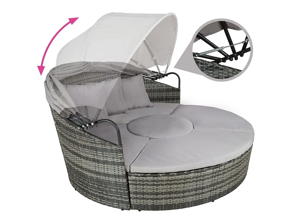 Bain de soleil transat grise 172 x 172 x 132 cm 2208062