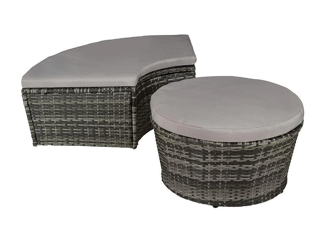 Bain de soleil transat grise 172 x 172 x 132 cm 2208062