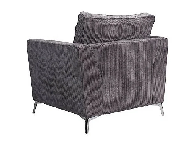 Fauteuil Isla velours côtelé gris - Gris