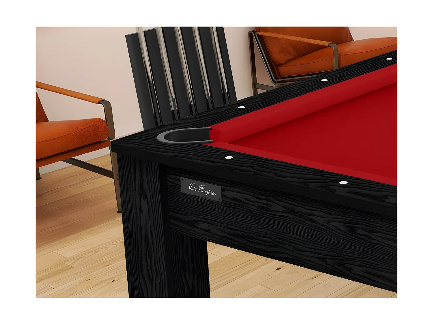 Table de Billard Convertible "Oregon" 213cm Noir & Rouge