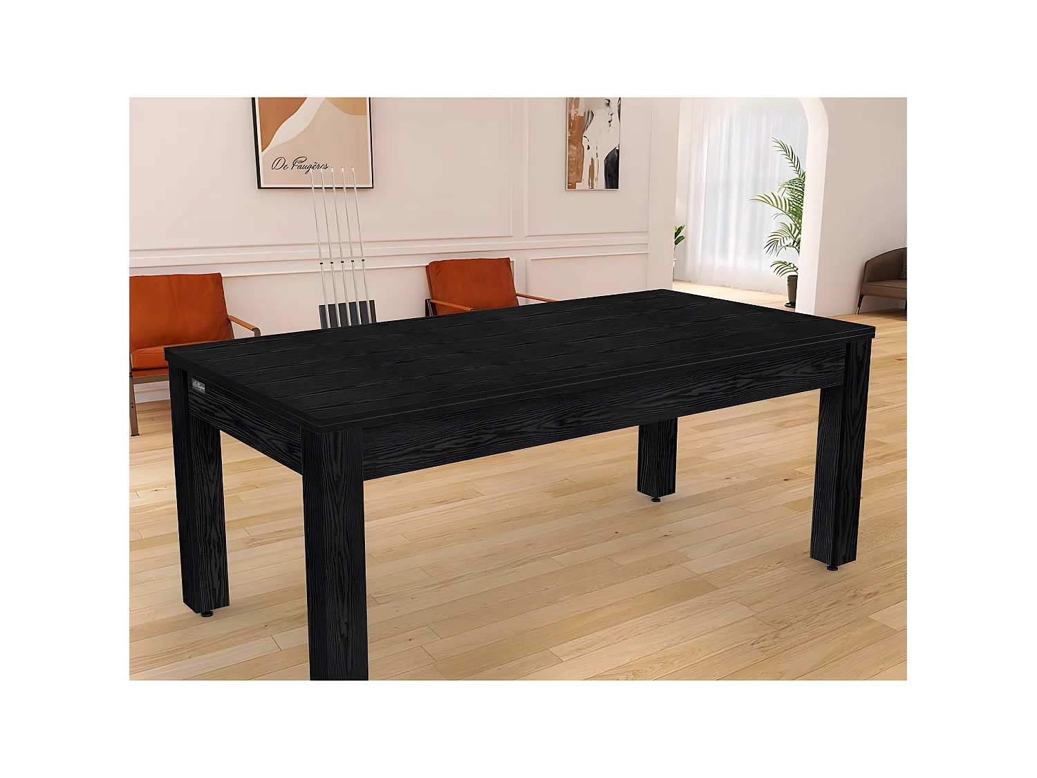 Table de Billard Convertible "Oregon" 213cm Noir & Rouge