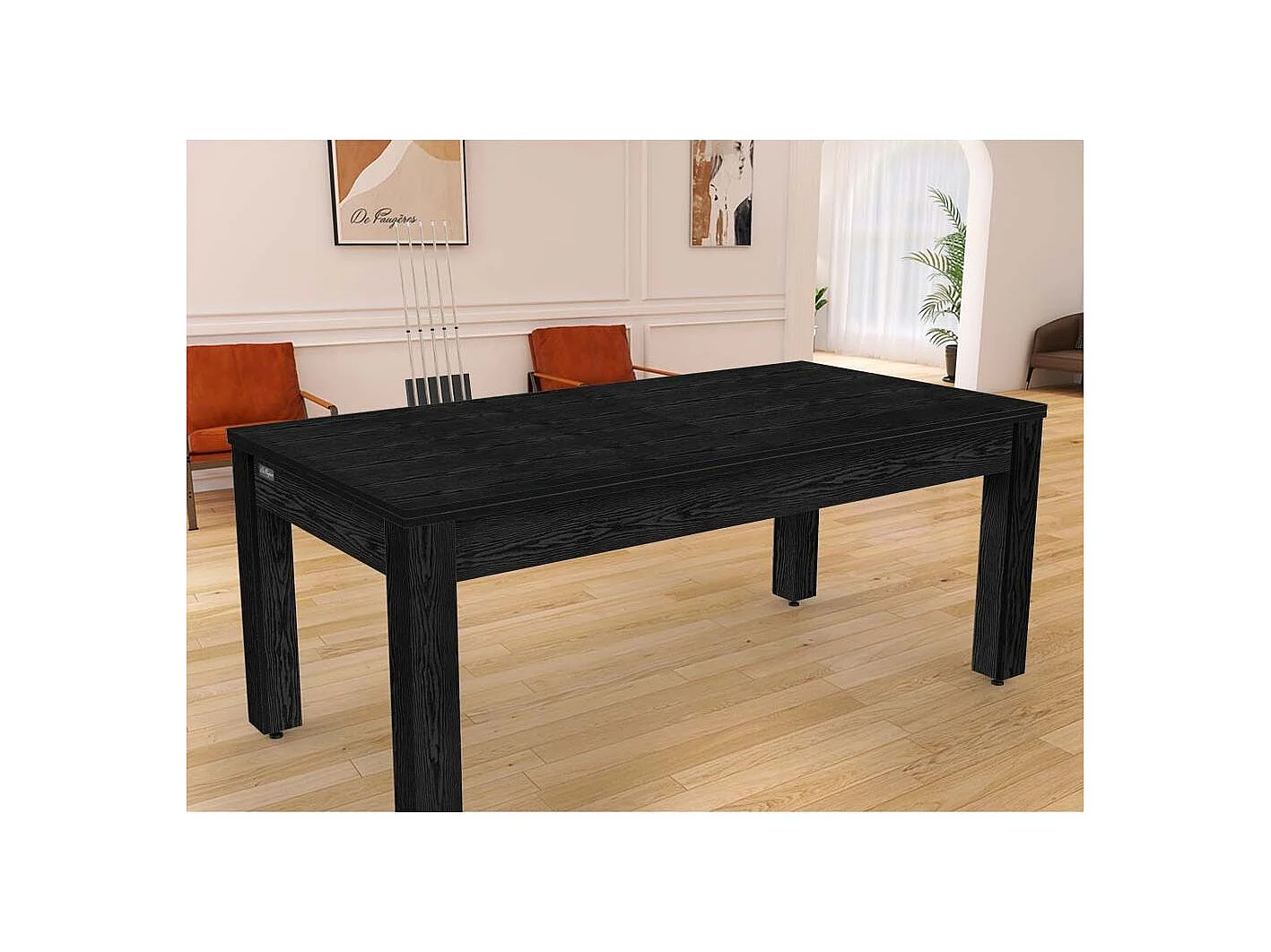 Table de Billard Convertible "Oregon" 213cm Noir & Rouge