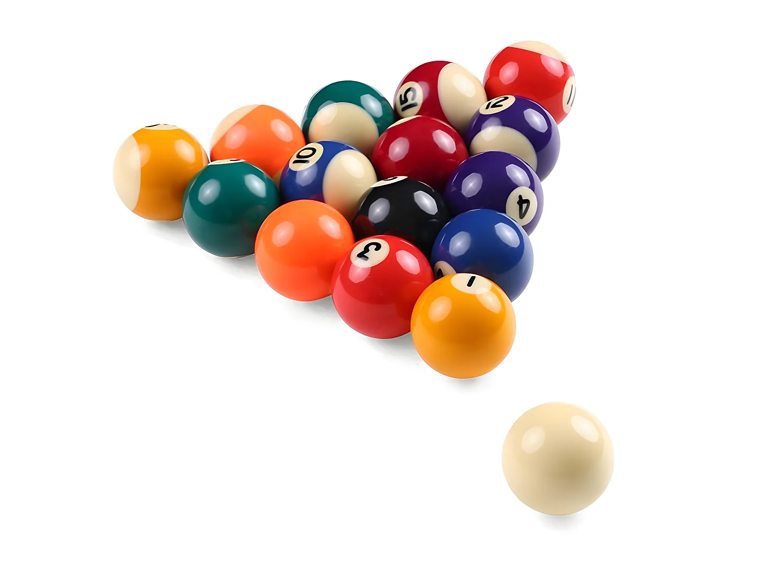 Lot de 16 Billes de Billard "Américain" 5cm Multicolore