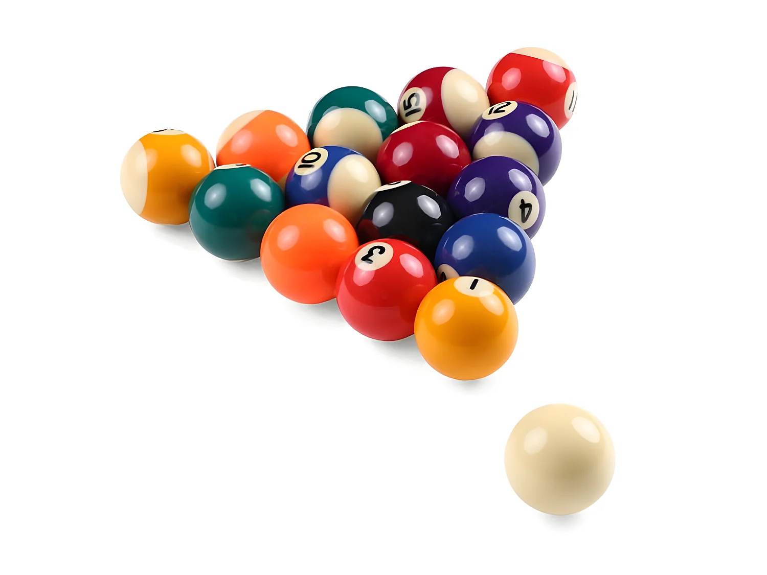 Lot de 16 Billes de Billard "Américain" 5cm Multicolore