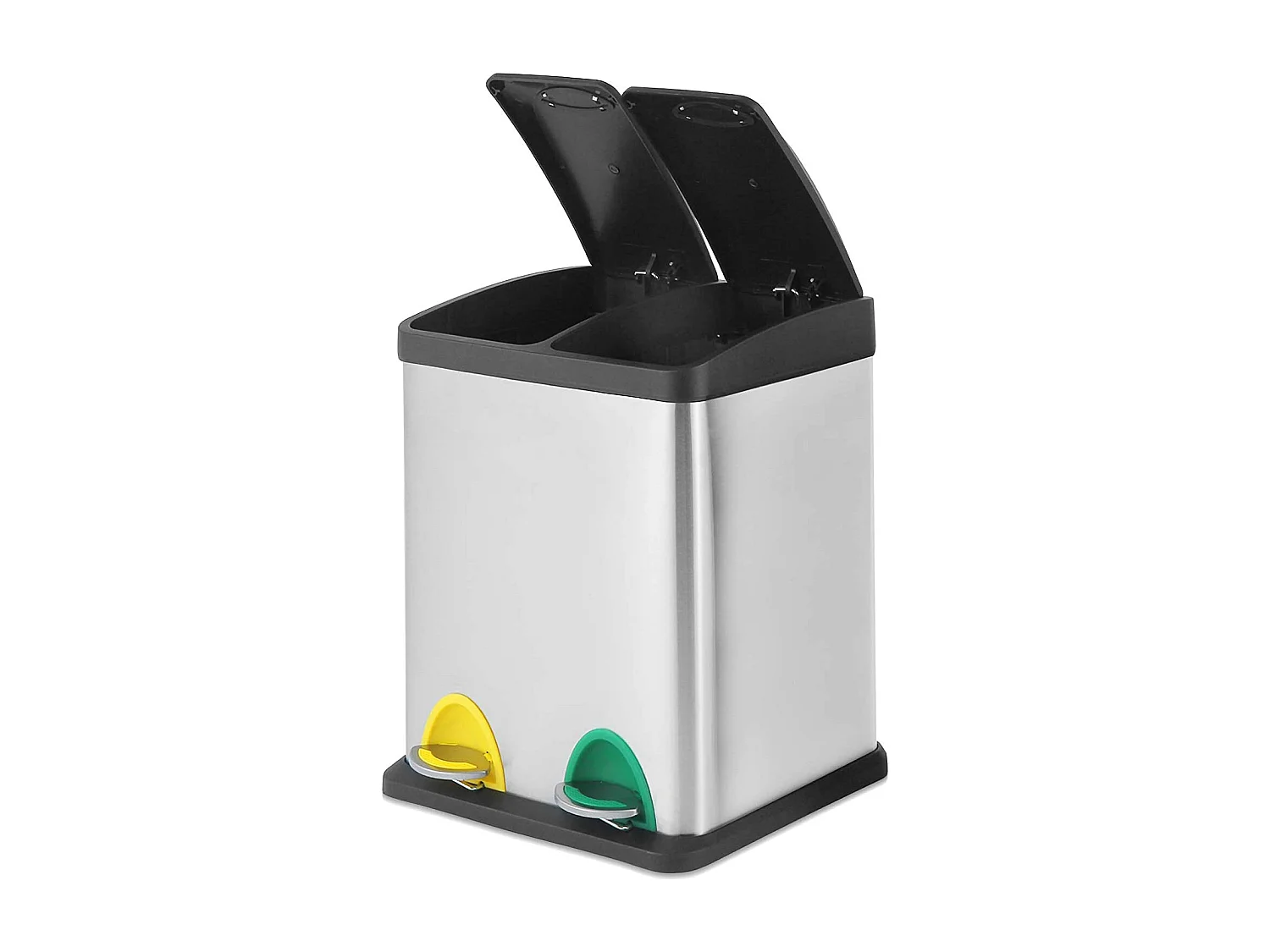 Poubelle cuisine de recyclage argenté 31.5 x 30.5 x 40.5 cm 01_0000307