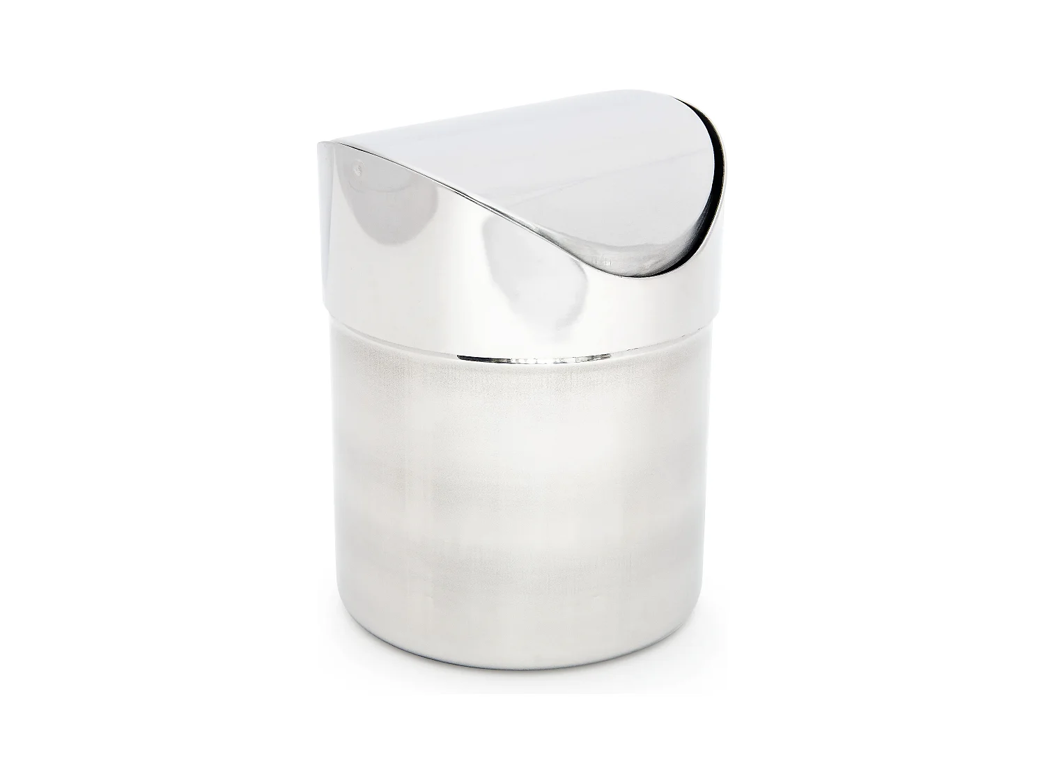 Cubo de basura de sobremesa para cocina, 1,2 litros, tapa abatible, acero inoxidable 13_0002326