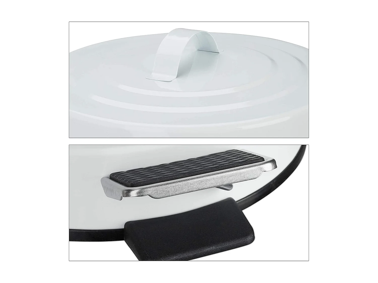 Papelera vintage con pedal para cocina o baño en metal 3 litros blanco 13_0002319