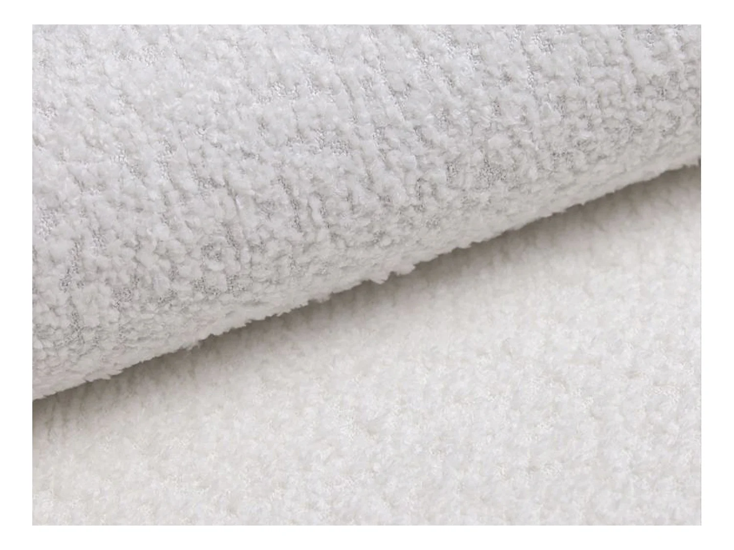 Sofá de canto esquerdo convertível em tecido bouclé branco - JOLESA