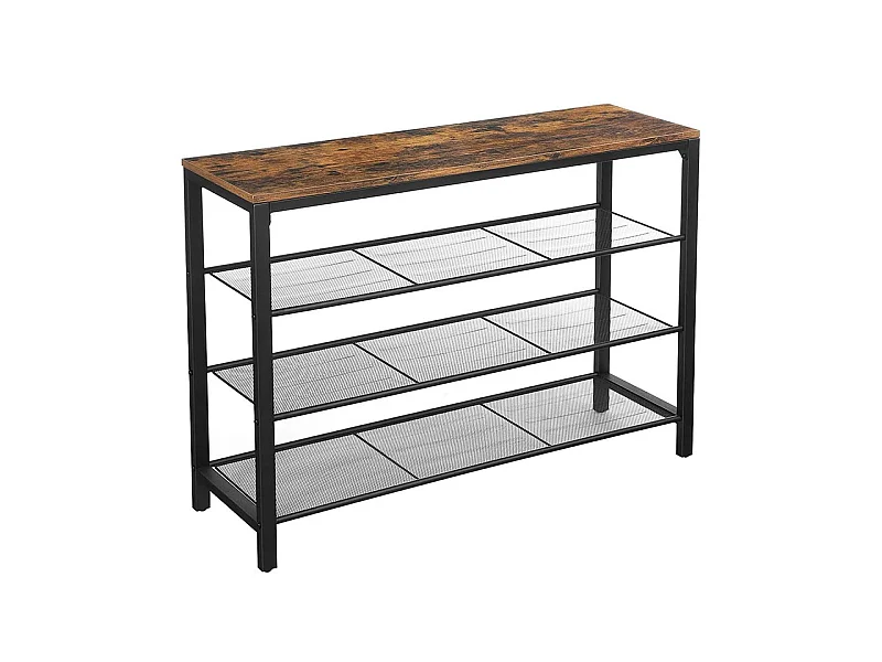 Etagère à chaussures 3 niveaux industriel - Naturel fonce