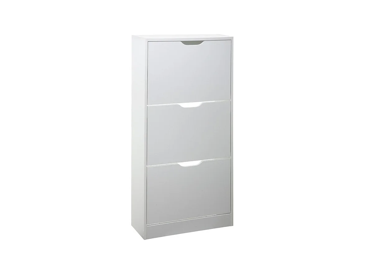 Meuble à Chaussures 3 Compartiments "Mylan" 115cm Blanc