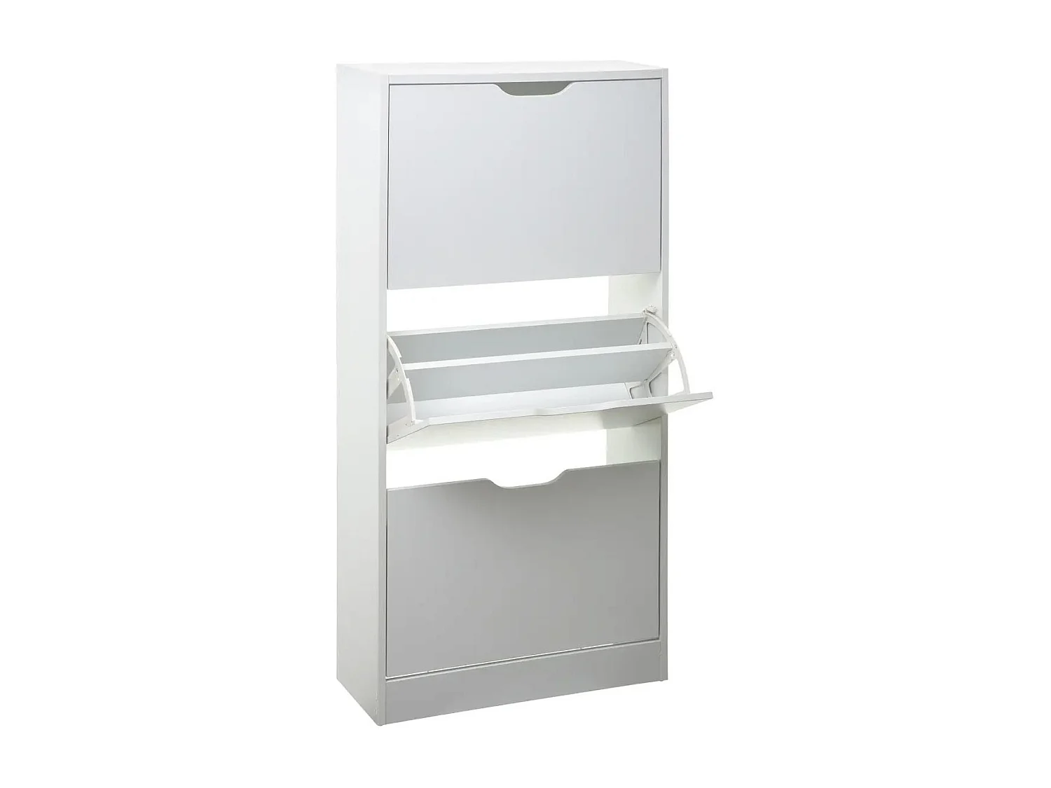 Meuble à Chaussures 3 Compartiments "Mylan" 115cm Blanc