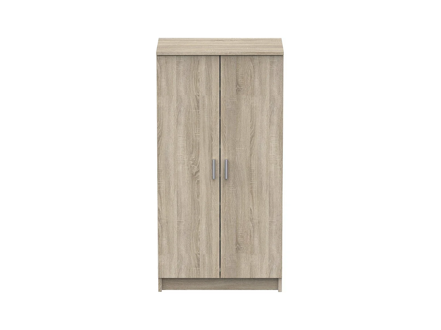 Meuble a chaussures style contemporain décor chene brossé et blanc perle - L 54,6 cm - SHoeS