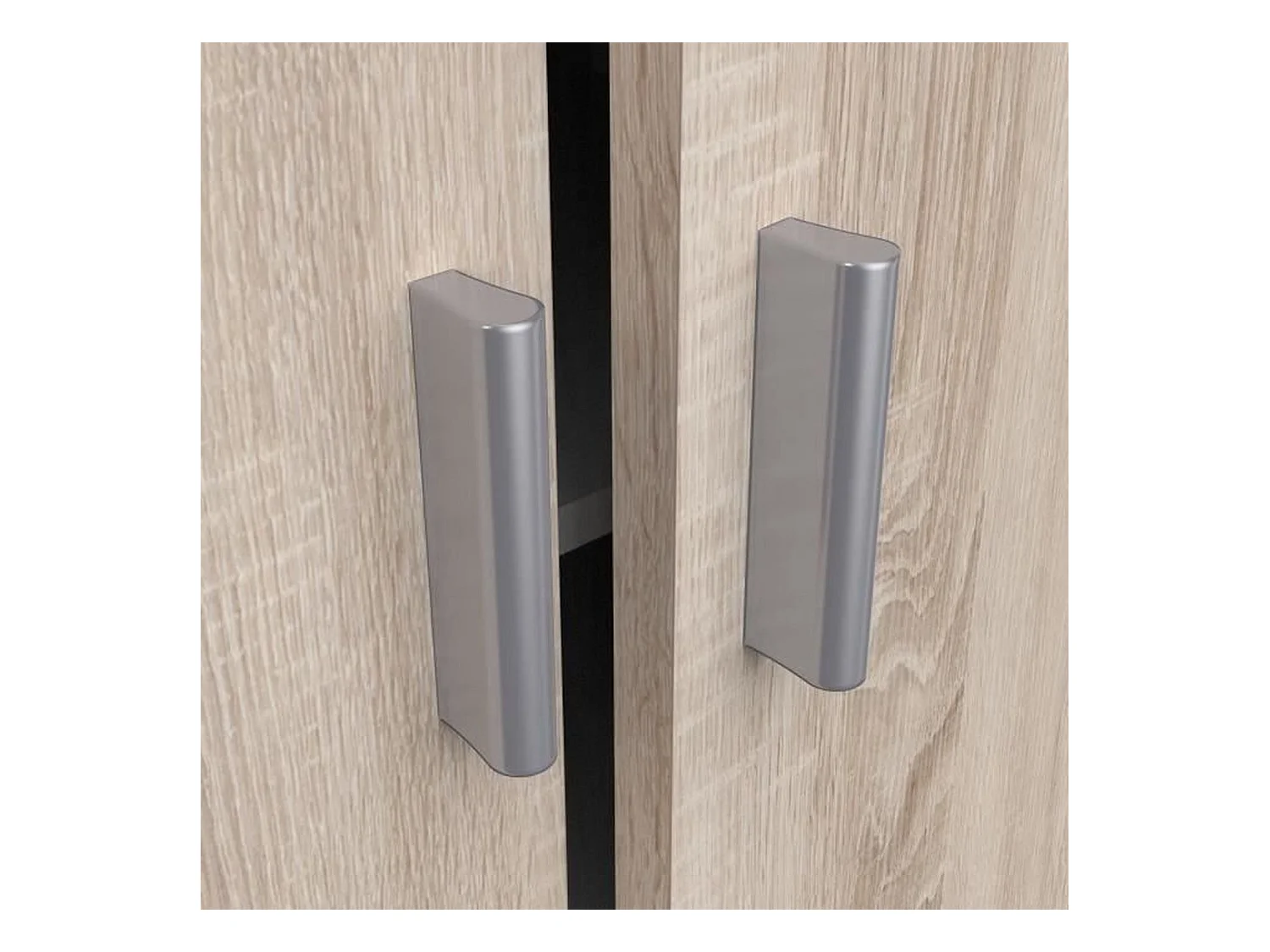 Meuble a chaussures style contemporain décor chene brossé et blanc perle - L 54,6 cm - SHoeS