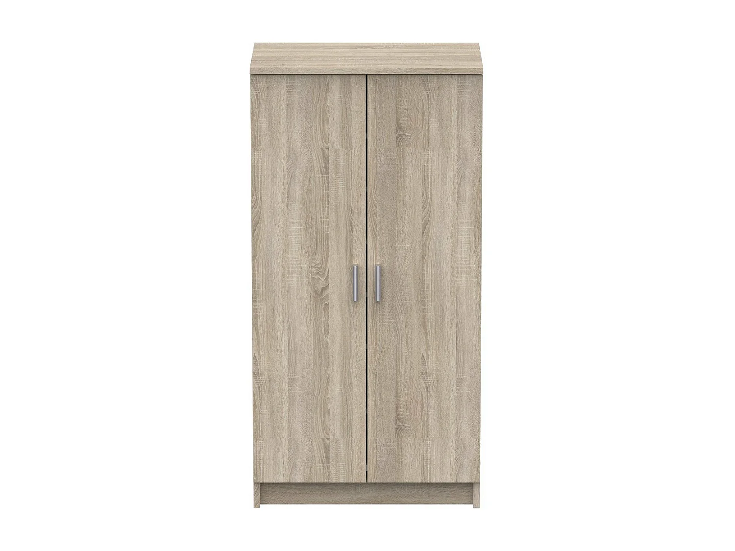 Meuble a chaussures style contemporain décor chene brossé et blanc perle - L 54,6 cm - SHoeS