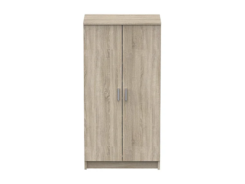 Meuble a chaussures style contemporain décor chene brossé et blanc perle - L 54,6 cm - SHoeS