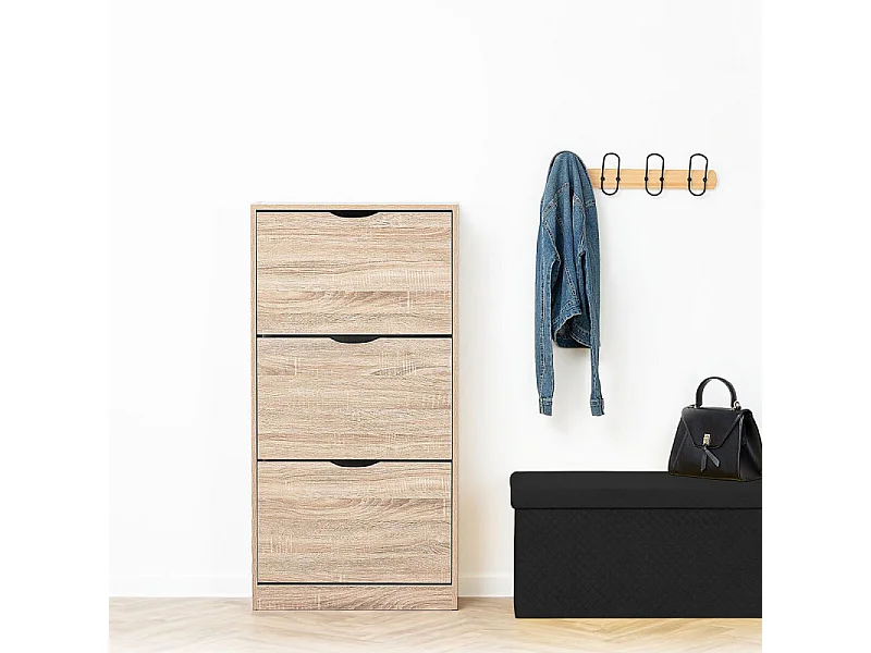 Zapatero Olaya 5 Five 3 puertas madera 115x60x24 cm