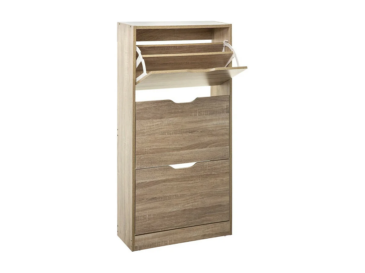 Meuble à Chaussures 3 Compartiments "Mylan" 115cm Naturel