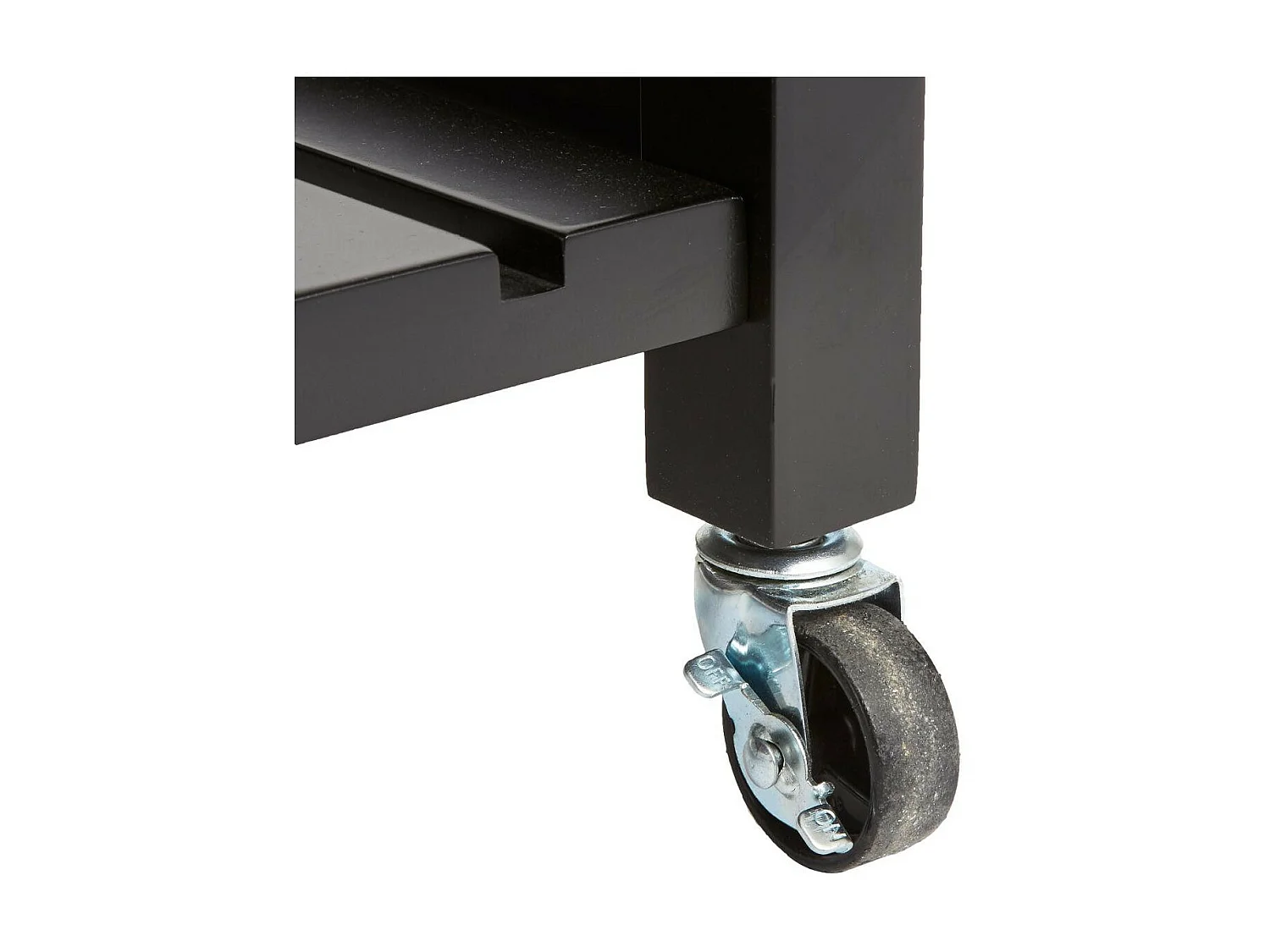 Meuble Desserte de cuisine roulante en Bois Noir et Naturel H 87 cm