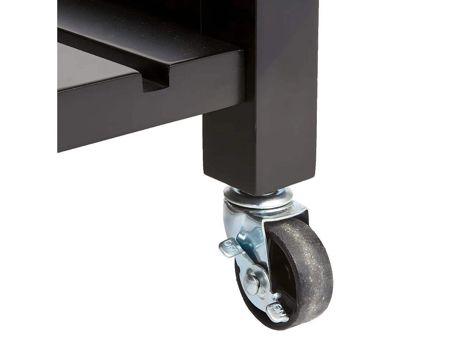 Meuble Desserte de cuisine roulante en Bois Noir et Naturel H 87 cm