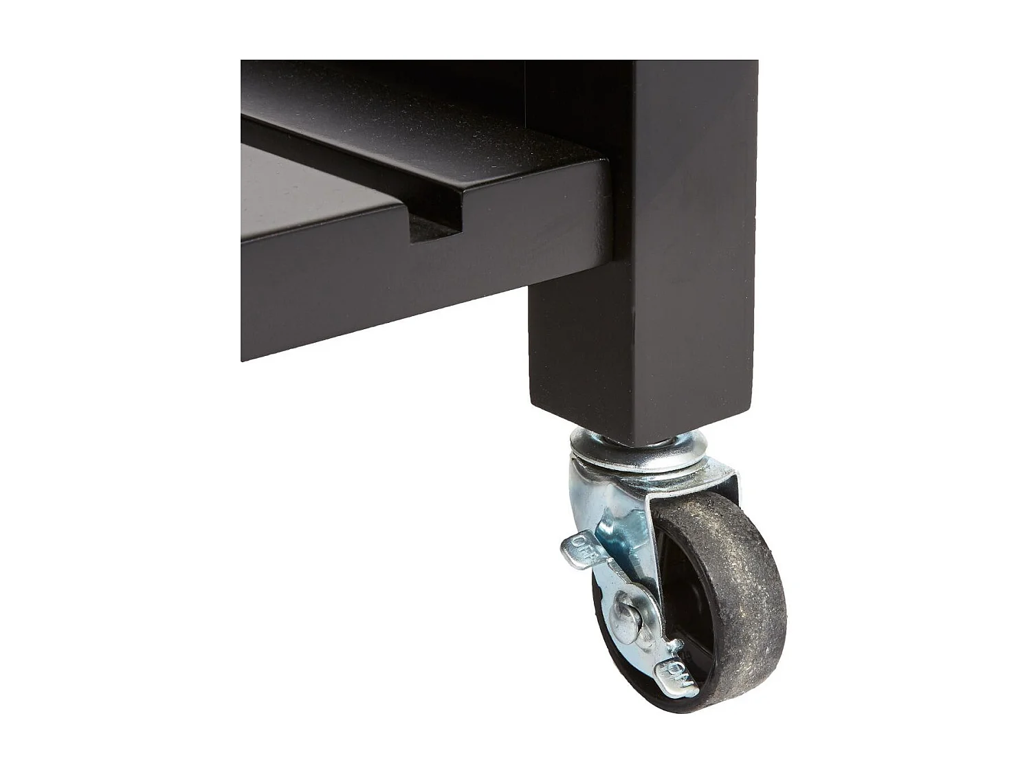 Meuble Desserte de cuisine roulante en Bois Noir et Naturel H 87 cm