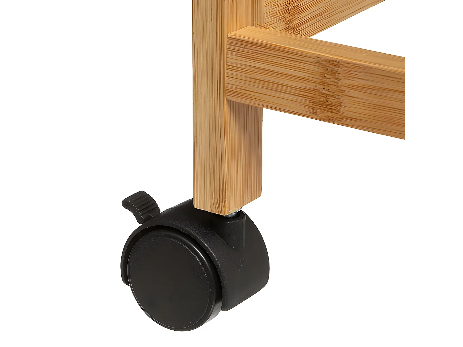 Desserte de cuisine roulante avec plateaux amovibles en Bambou H 83 cm