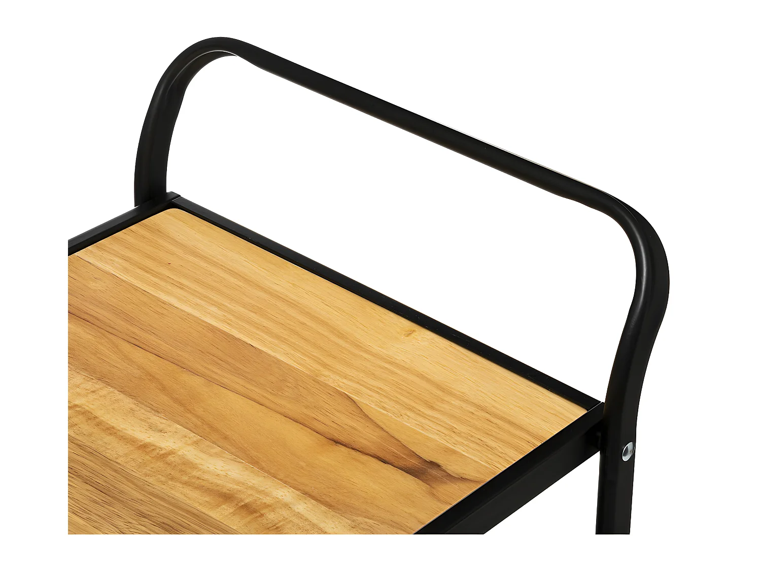 Desserte de cuisine roulante pliable en Acier noir et Bois  H 85.8 cm