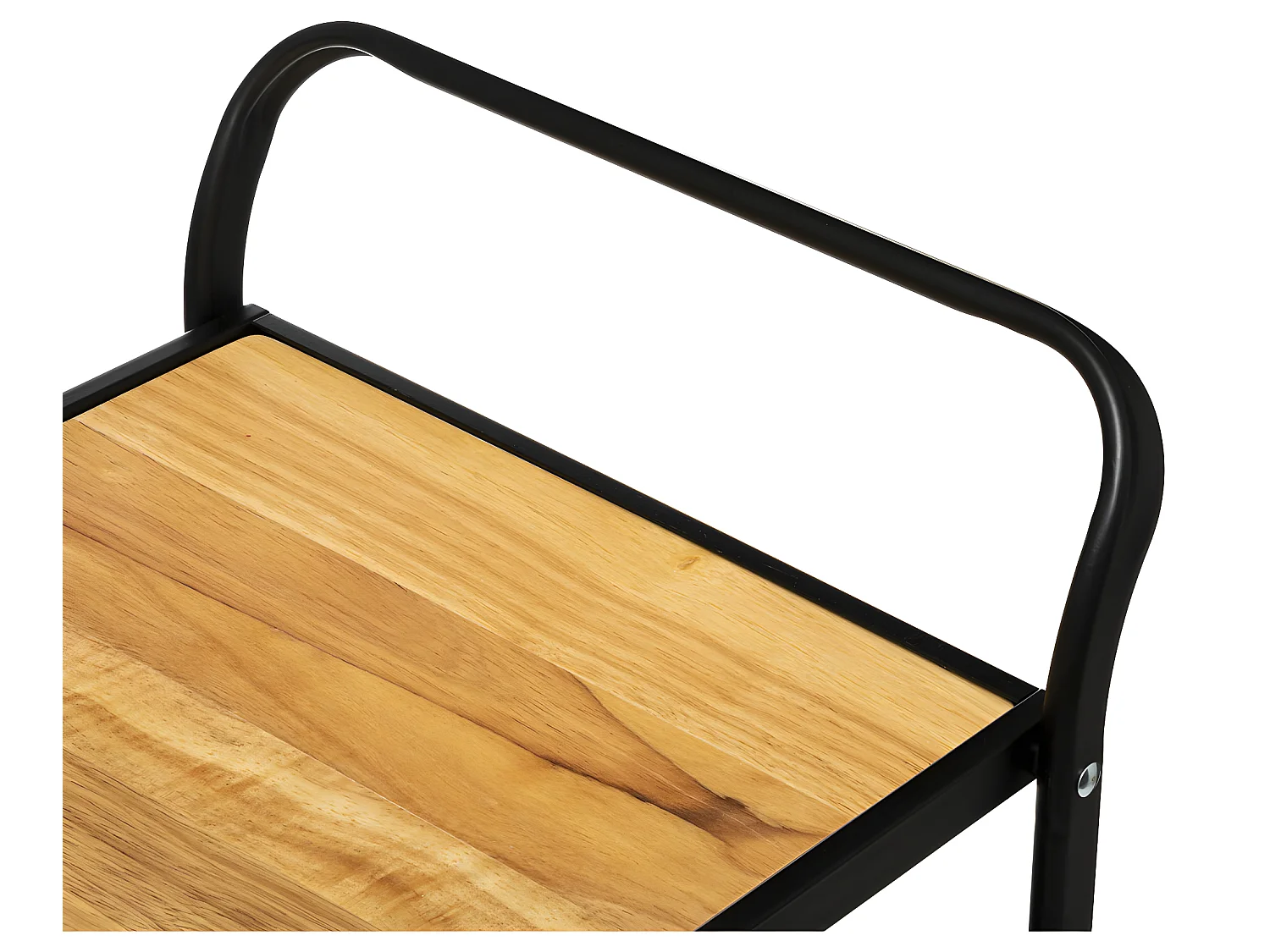 Desserte de cuisine roulante pliable en Acier noir et Bois  H 85.8 cm