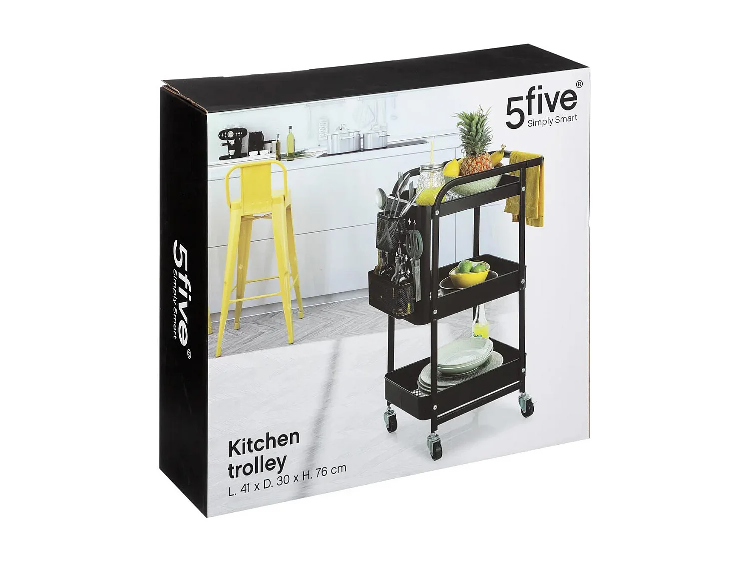 Desserte de Cuisine en Métal "Serta" 76cm Noir