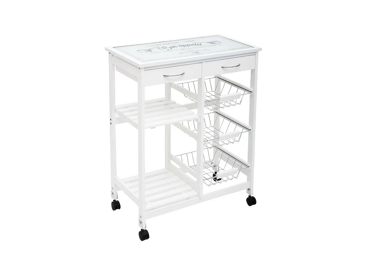 Desserte de Cuisine "Gustaf" 81cm Blanc