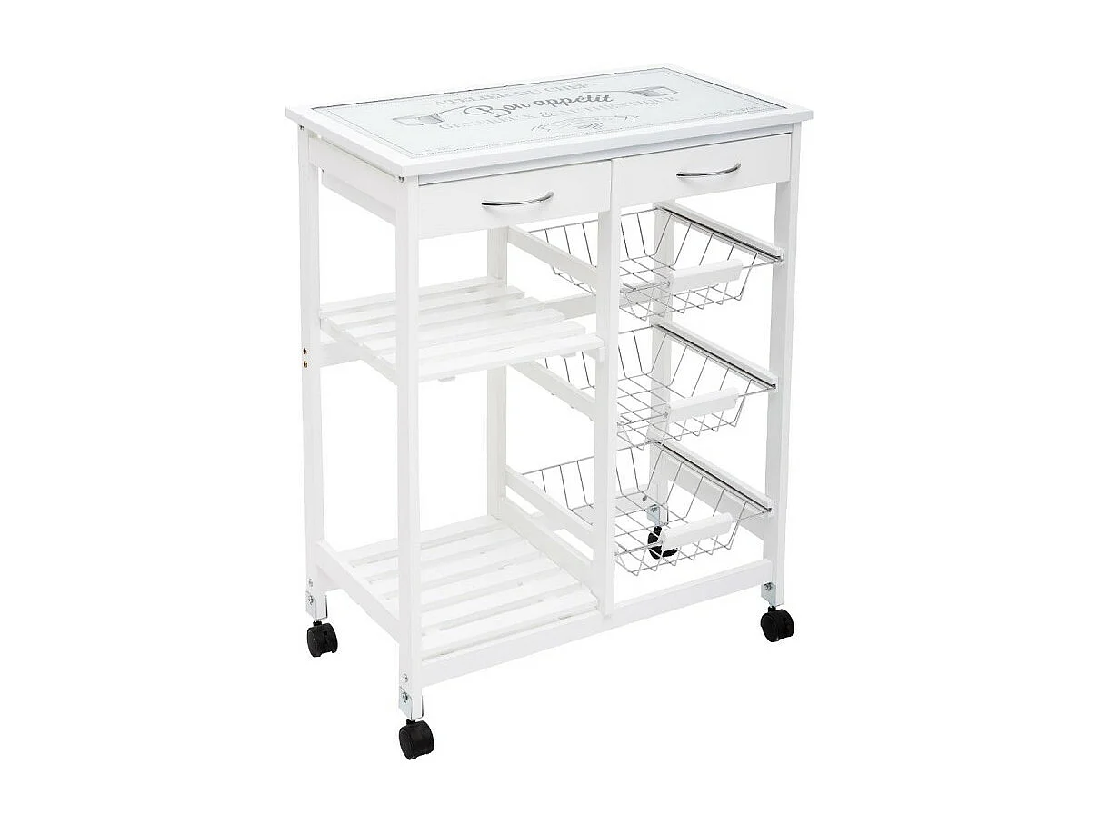 Desserte de Cuisine "Gustaf" 81cm Blanc