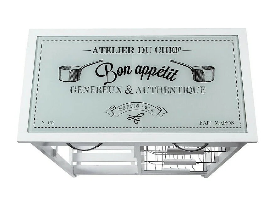 Desserte de Cuisine "Gustaf" 81cm Blanc