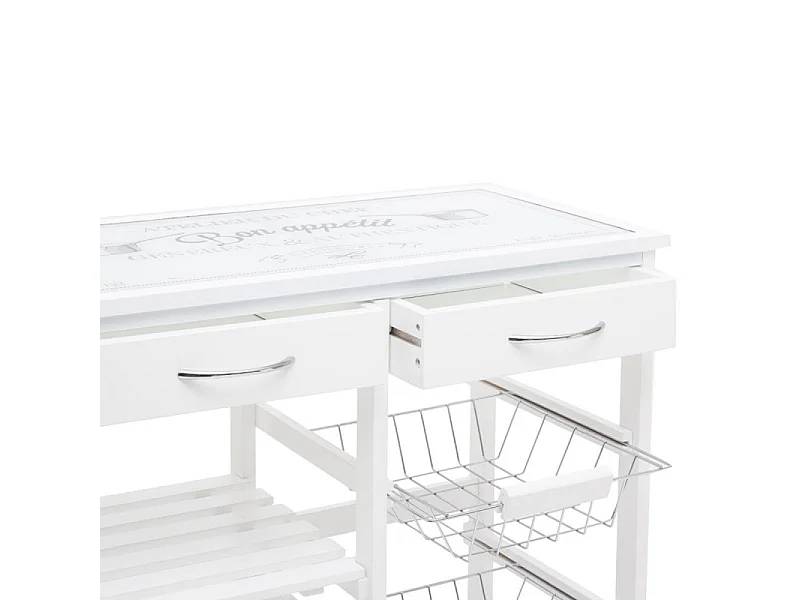 Desserte de Cuisine "Gustaf" 81cm Blanc