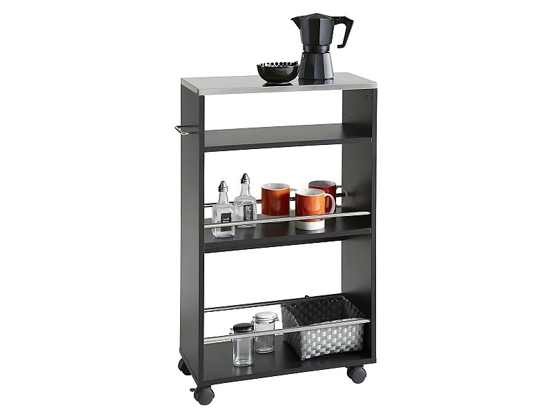 Carrinho de Cozinha AMBIHOME DURAN - Preto