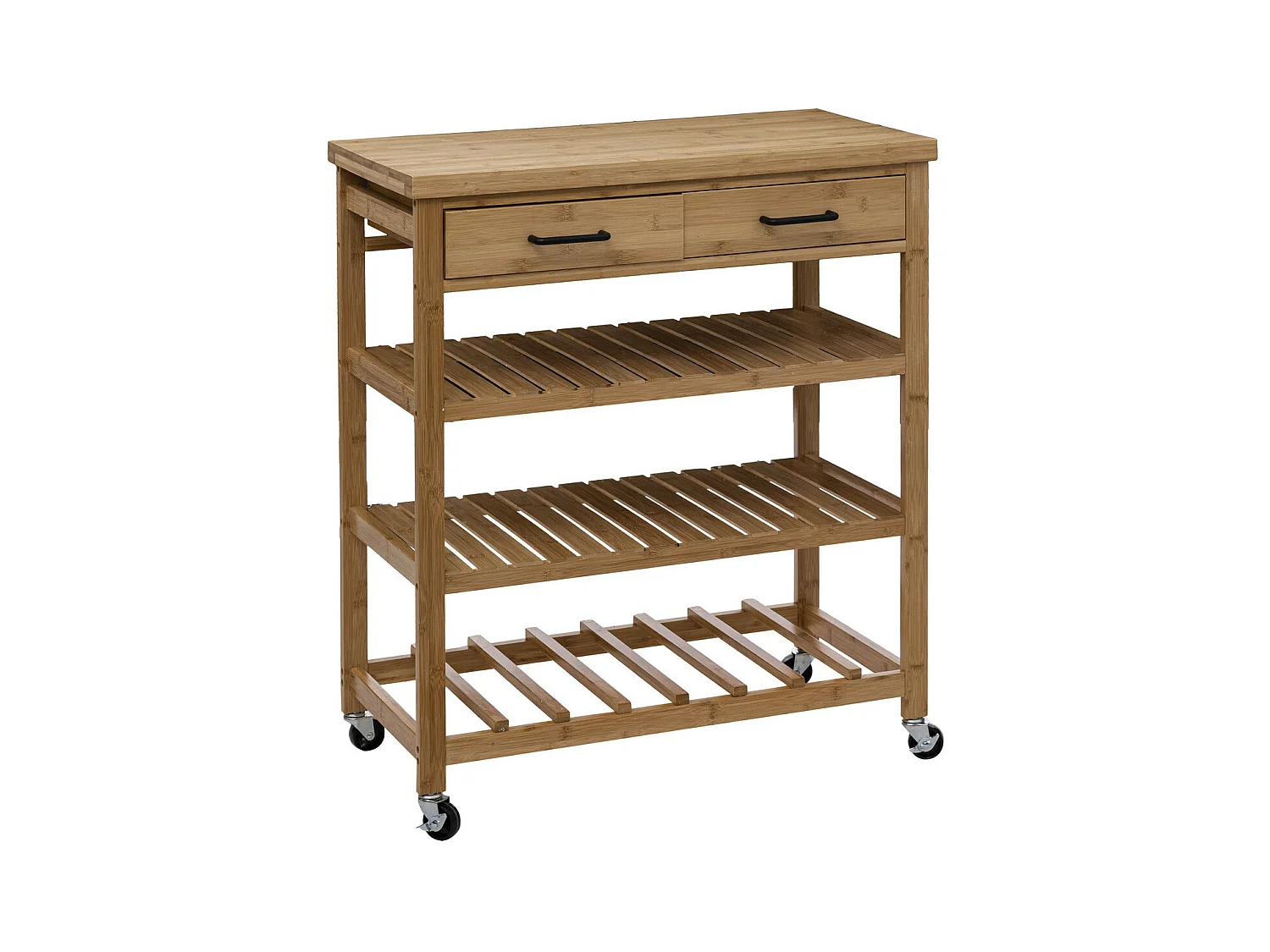 Desserte roulante grand modèle en Bambou H 90 cm