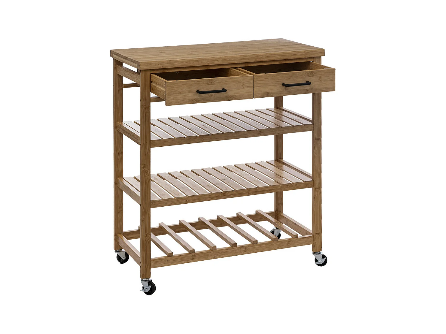 Desserte roulante grand modèle en Bambou H 90 cm