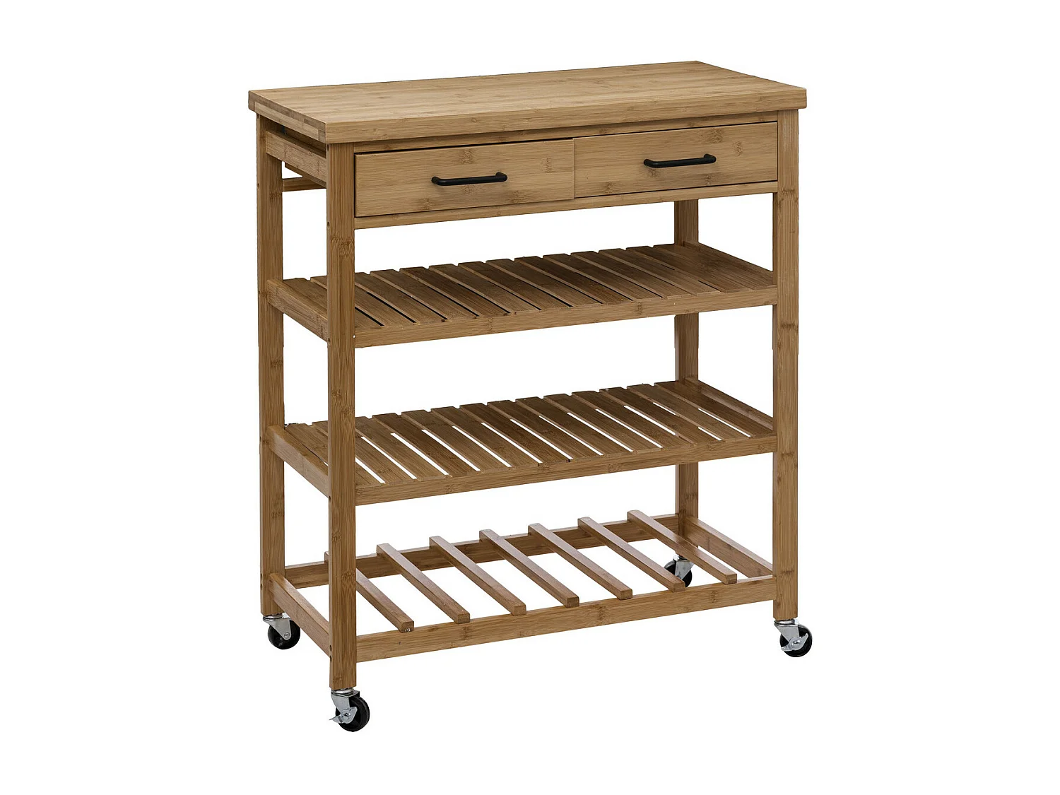 Desserte roulante grand modèle en Bambou H 90 cm