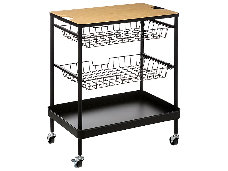 Desserte de cuisine roulante avec planche amovible H 79.5 cm