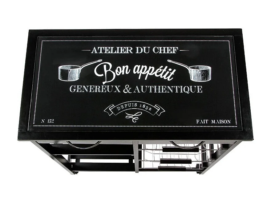 Desserte de Cuisine "Gustaf" 81cm Noir