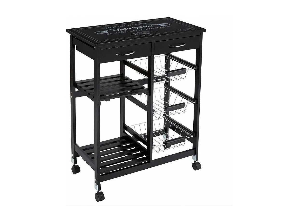 Desserte de Cuisine "Gustaf" 81cm Noir