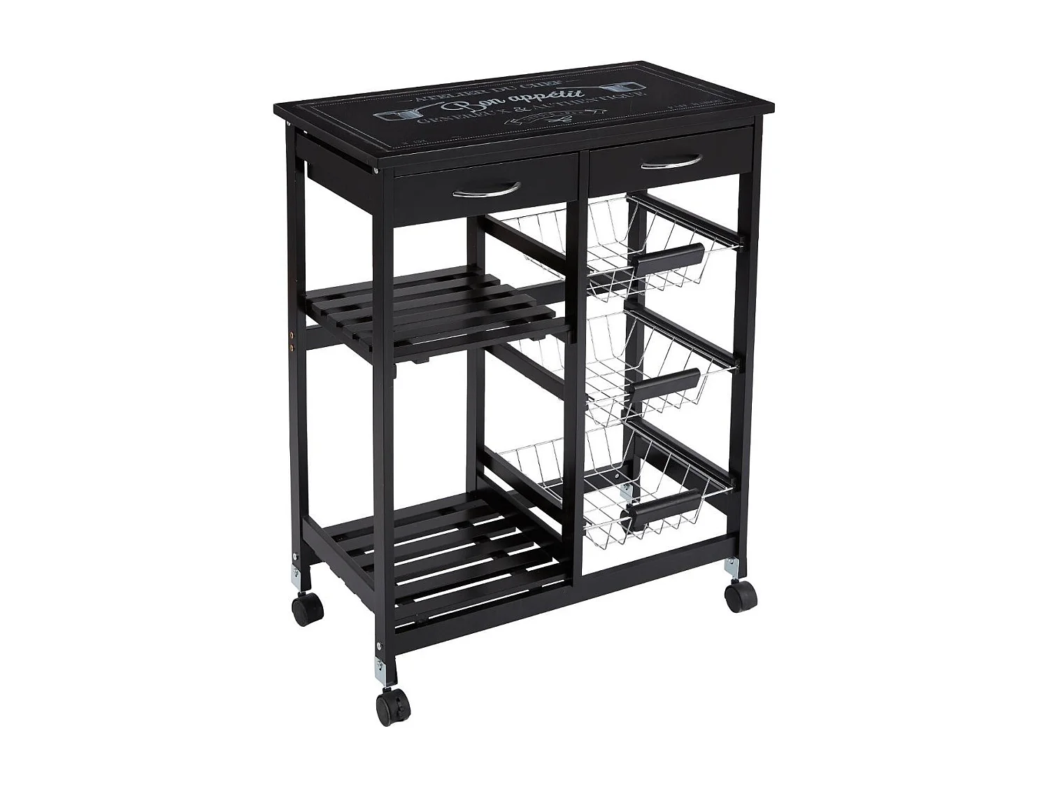 Desserte de Cuisine "Gustaf" 81cm Noir