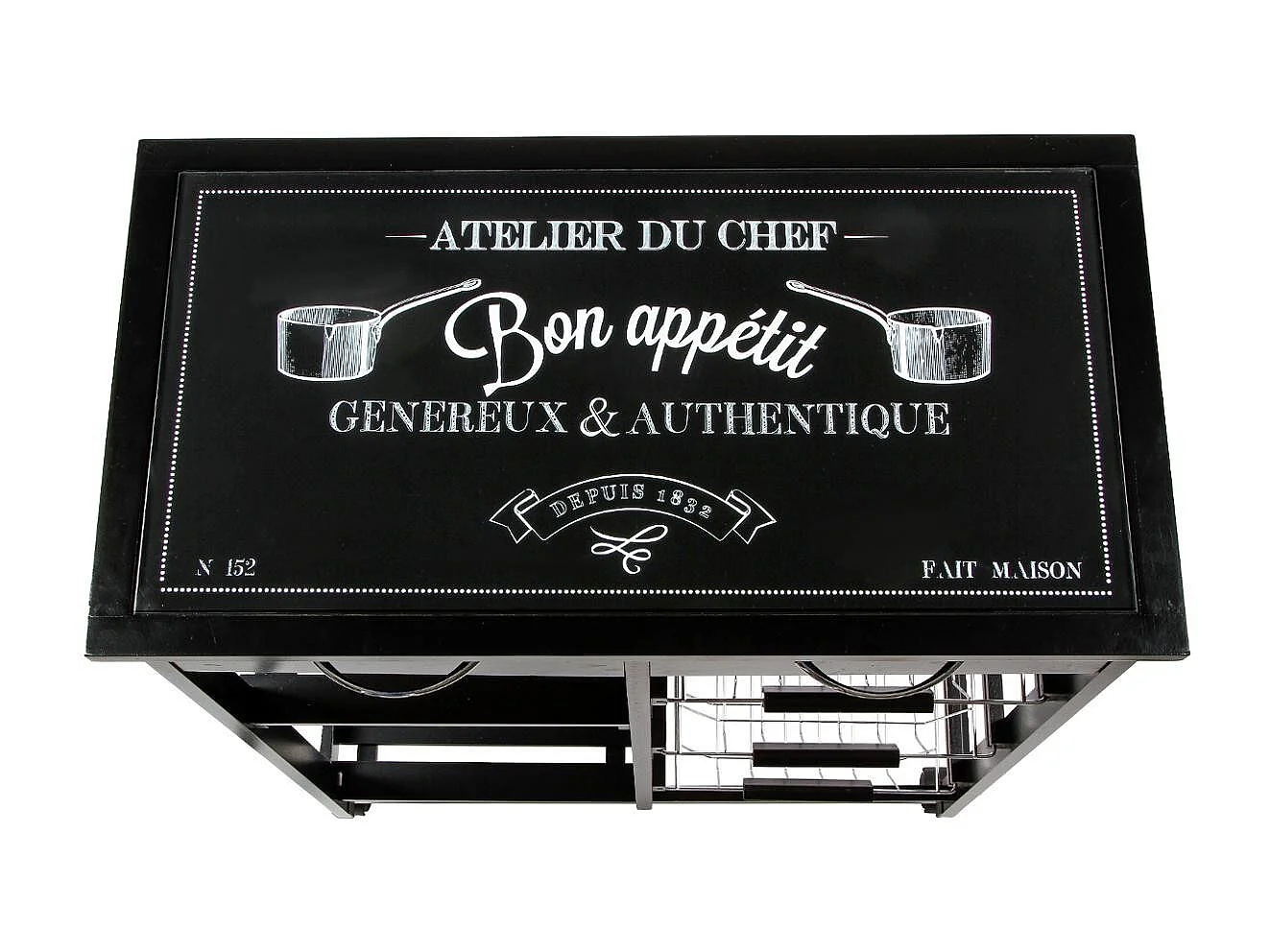 Desserte de Cuisine "Gustaf" 81cm Noir